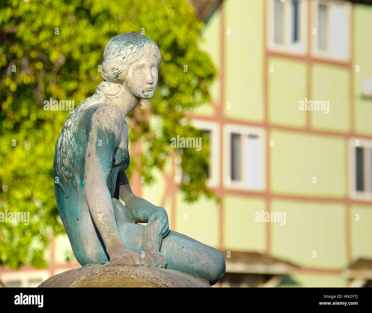 Solvang, USA March 10, 2014 A sculpture of Little Mermaid in the Danish city in California