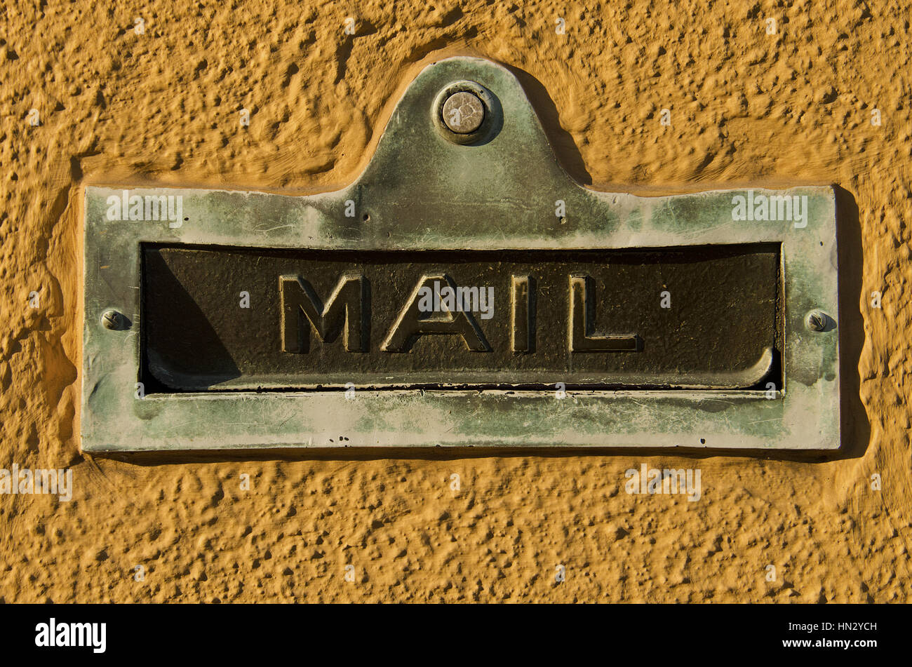 Vintage brass letter scale with a pile of letters on the top plate Stock  Photo - Alamy
