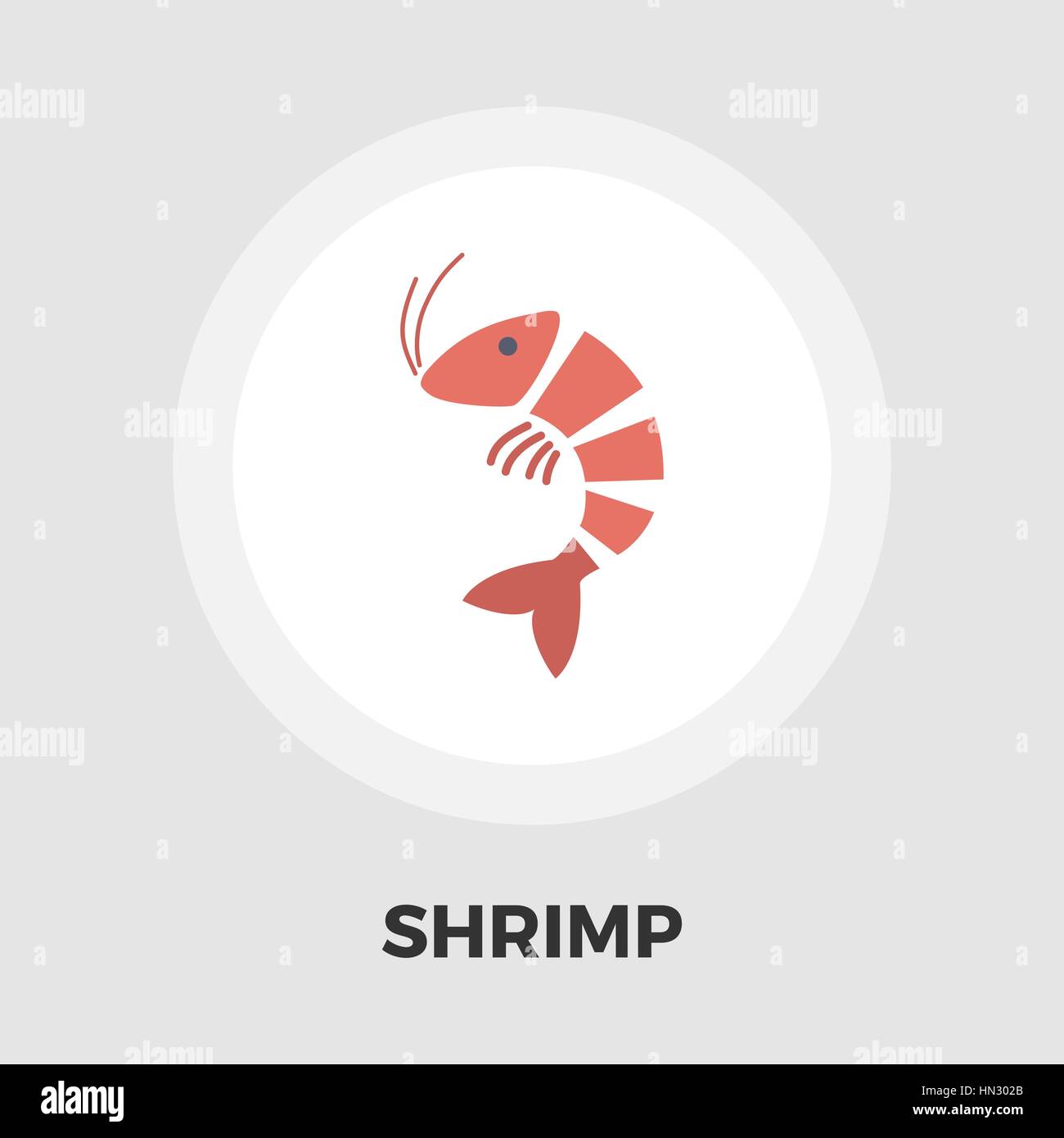 Shrimp icon vector. Flat icon isolated on the white background. Editable EPS file. Vector illustration. Stock Vector