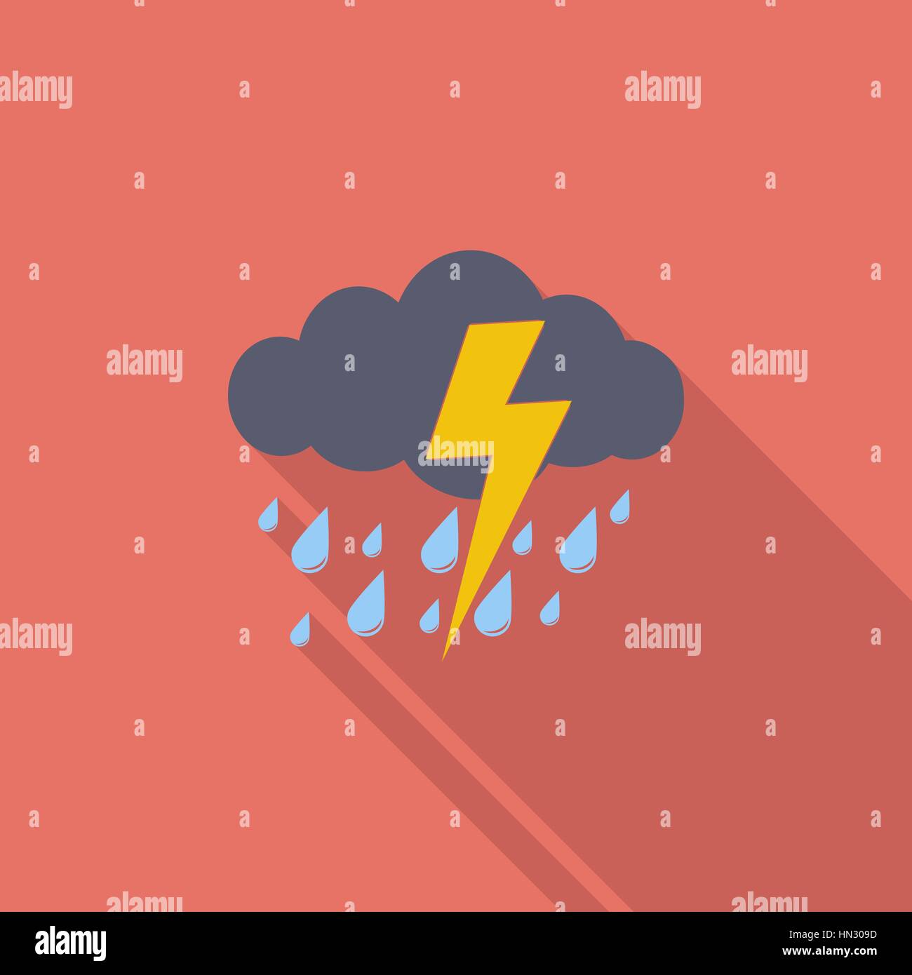 Storm. Single flat icon on white background. Vector illustration Stock ...