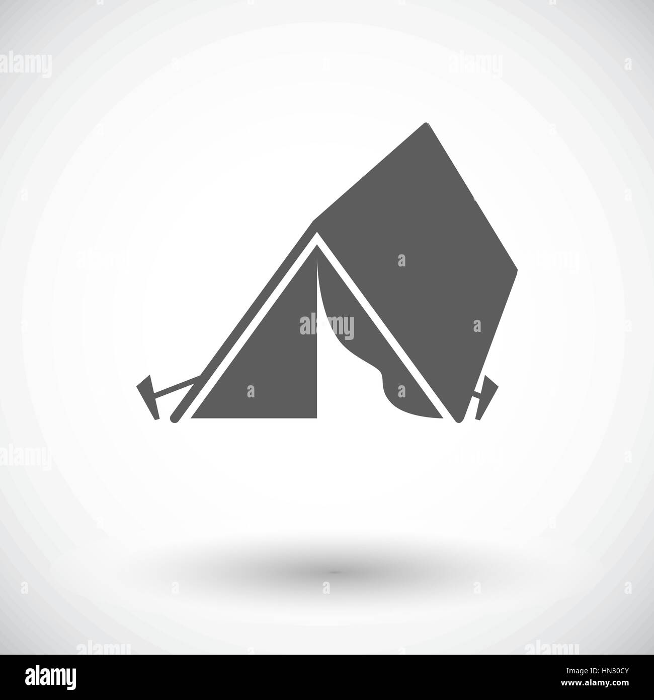 Tourist tent. Single flat icon on white background. Vector illustration ...