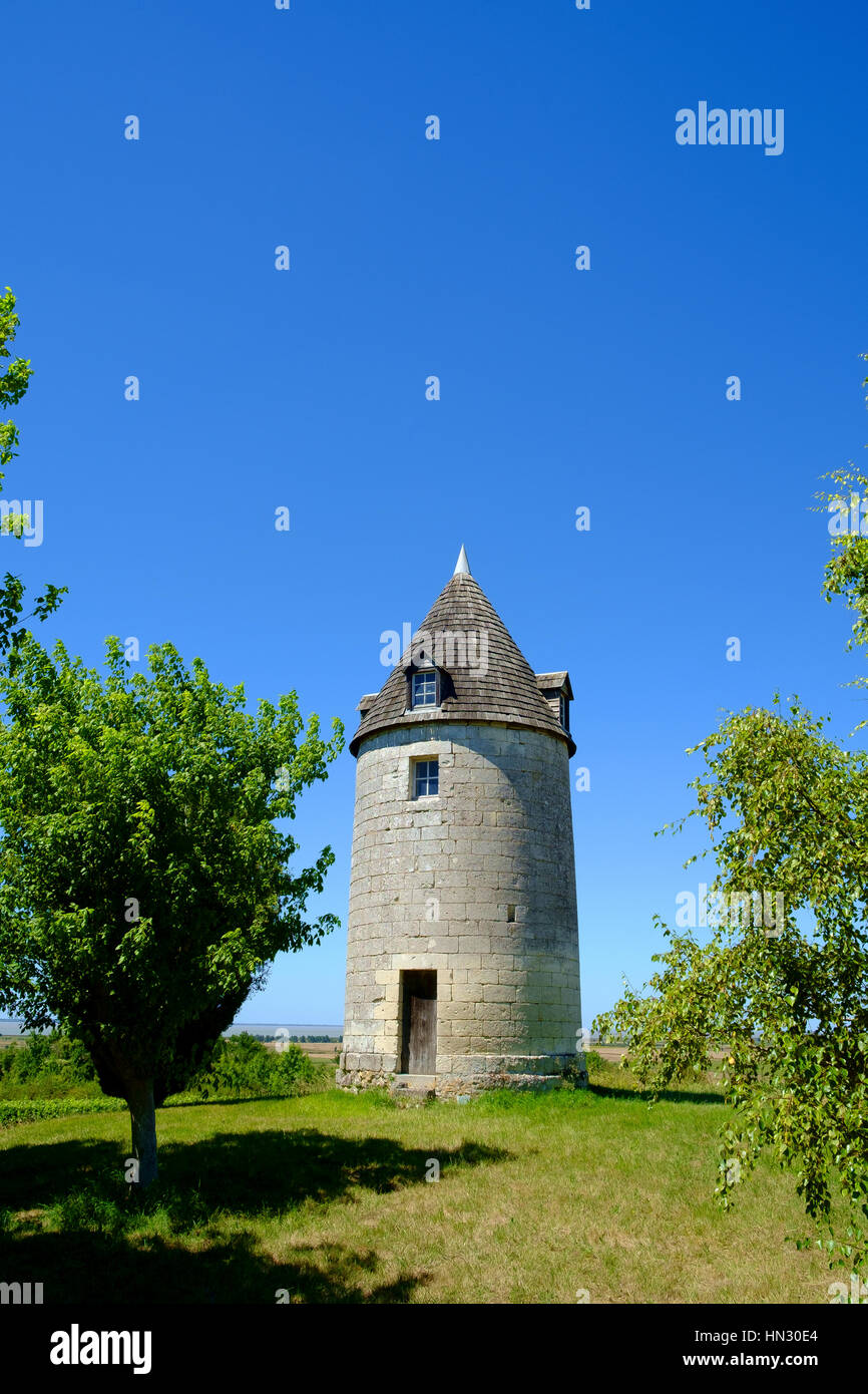 windmill, france, europe, travel, landscape, mill, countryside, agriculture, field, landmark, wind, farm, country, tower, rural, architecture, moulin, Stock Photo