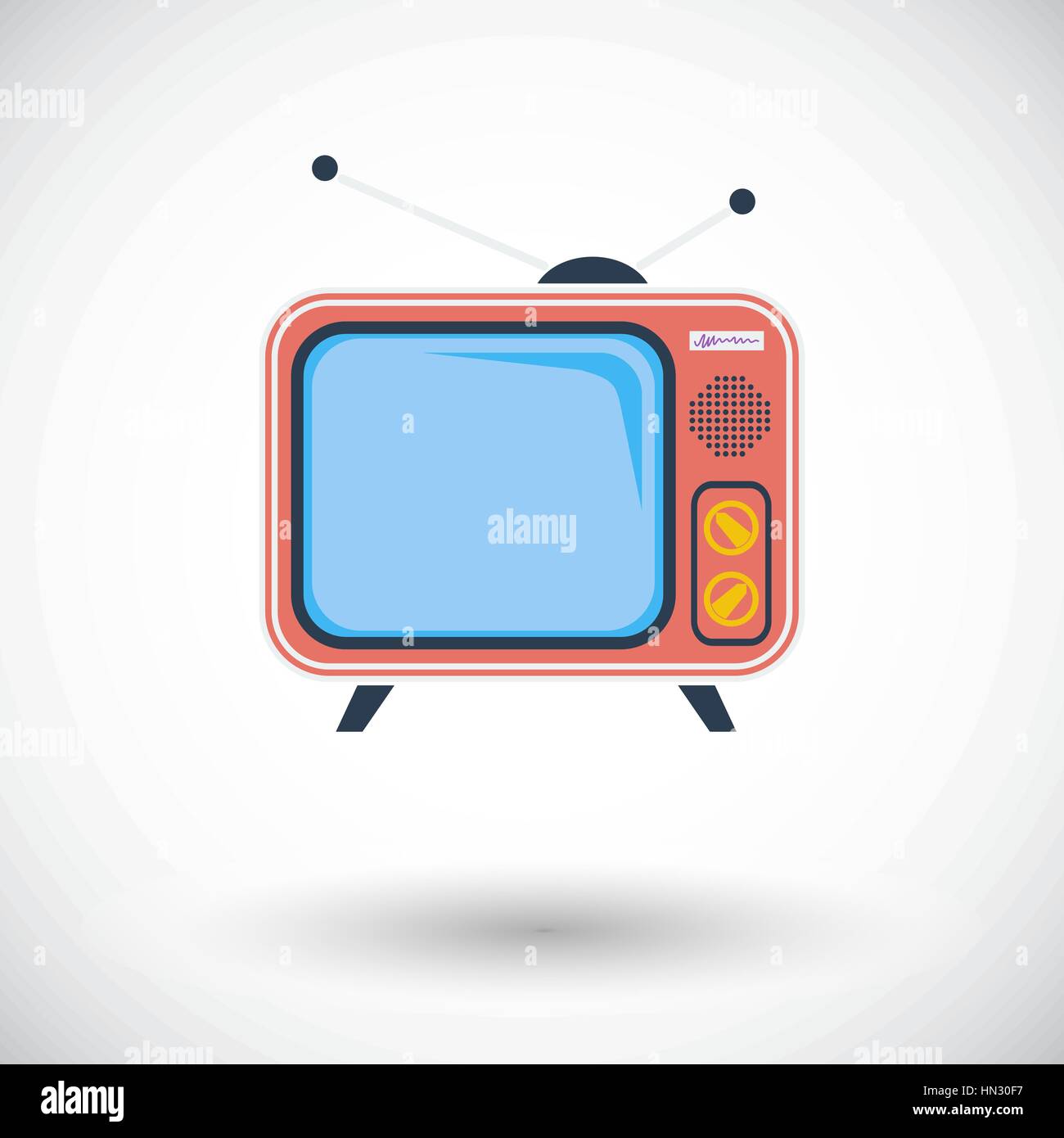 TV single. Single flat icon on white background. Vector illustration ...