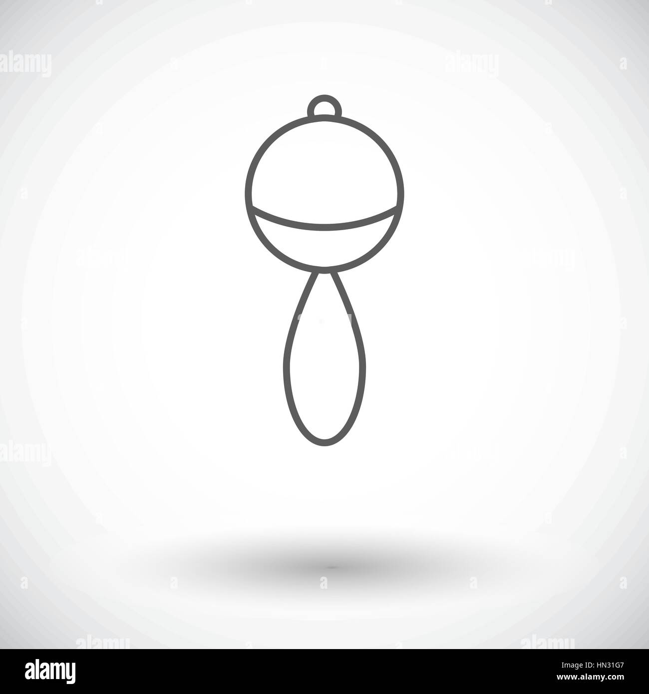 Rattle icon. Thin line flat vector related icon for web and mobile ...