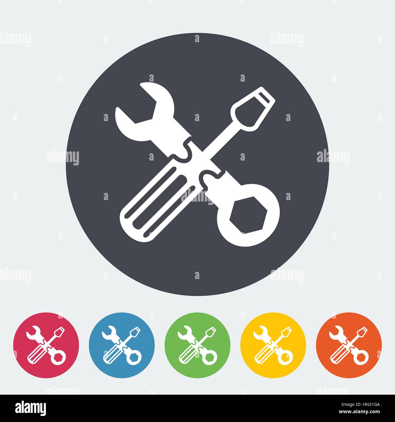 Repair. Single flat icon on the circle. Vector illustration Stock ...