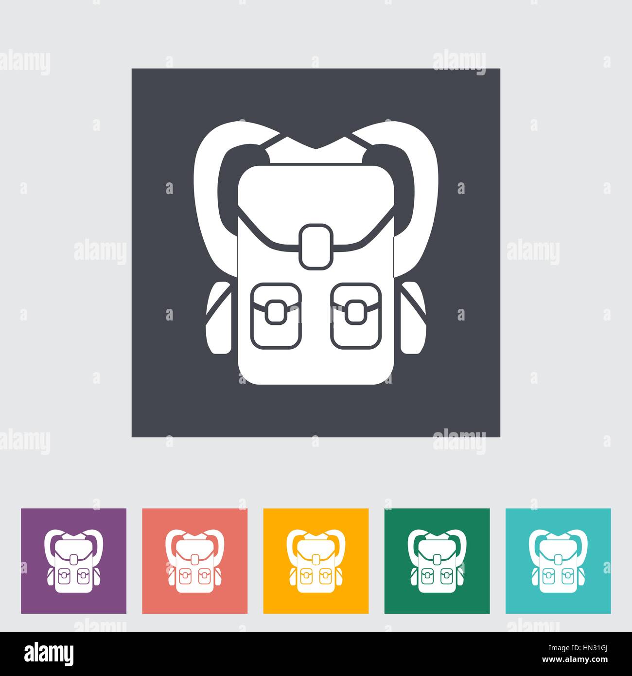 Rucksack. Single flat icon. Vector illustration Stock Vector Image ...