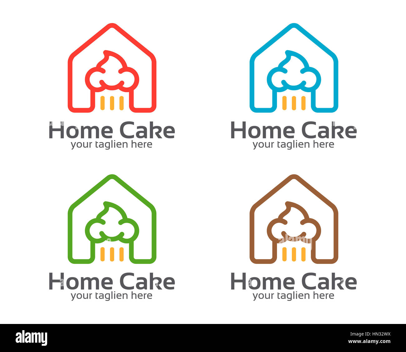 Bakery Shop Logo Design Element Cake Logo Design Vector Stock Photo