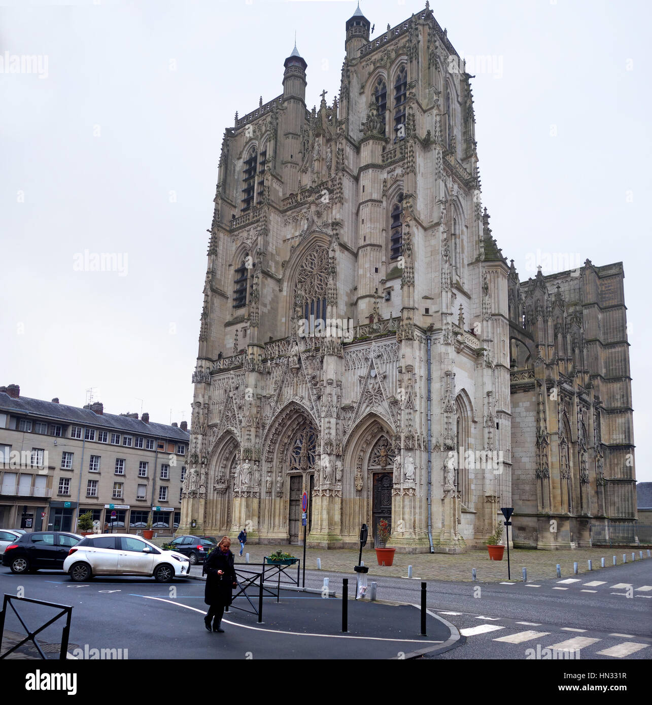 The Collegiate Church of Saint-Vulfran in Abbeville northern France Stock Photo