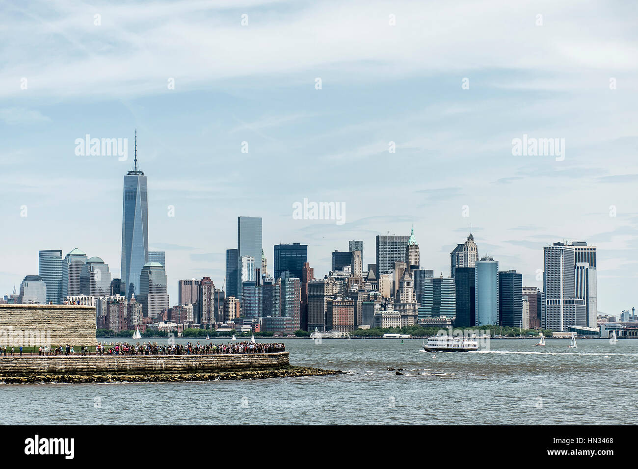 New York City USA Skyline the Big Apple hudsen River View Stock Photo ...