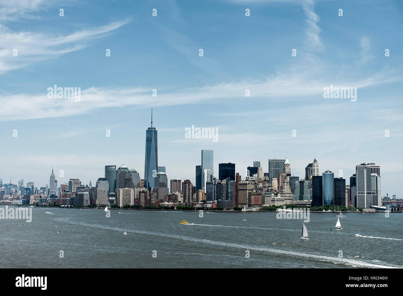 New York City USA Skyline the Big Apple hudsen River View Stock Photo ...