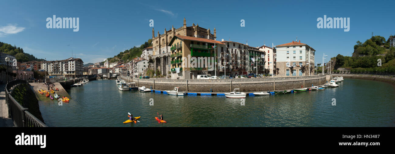 Estuary of Ondarroa on the Basque coast Stock Photo