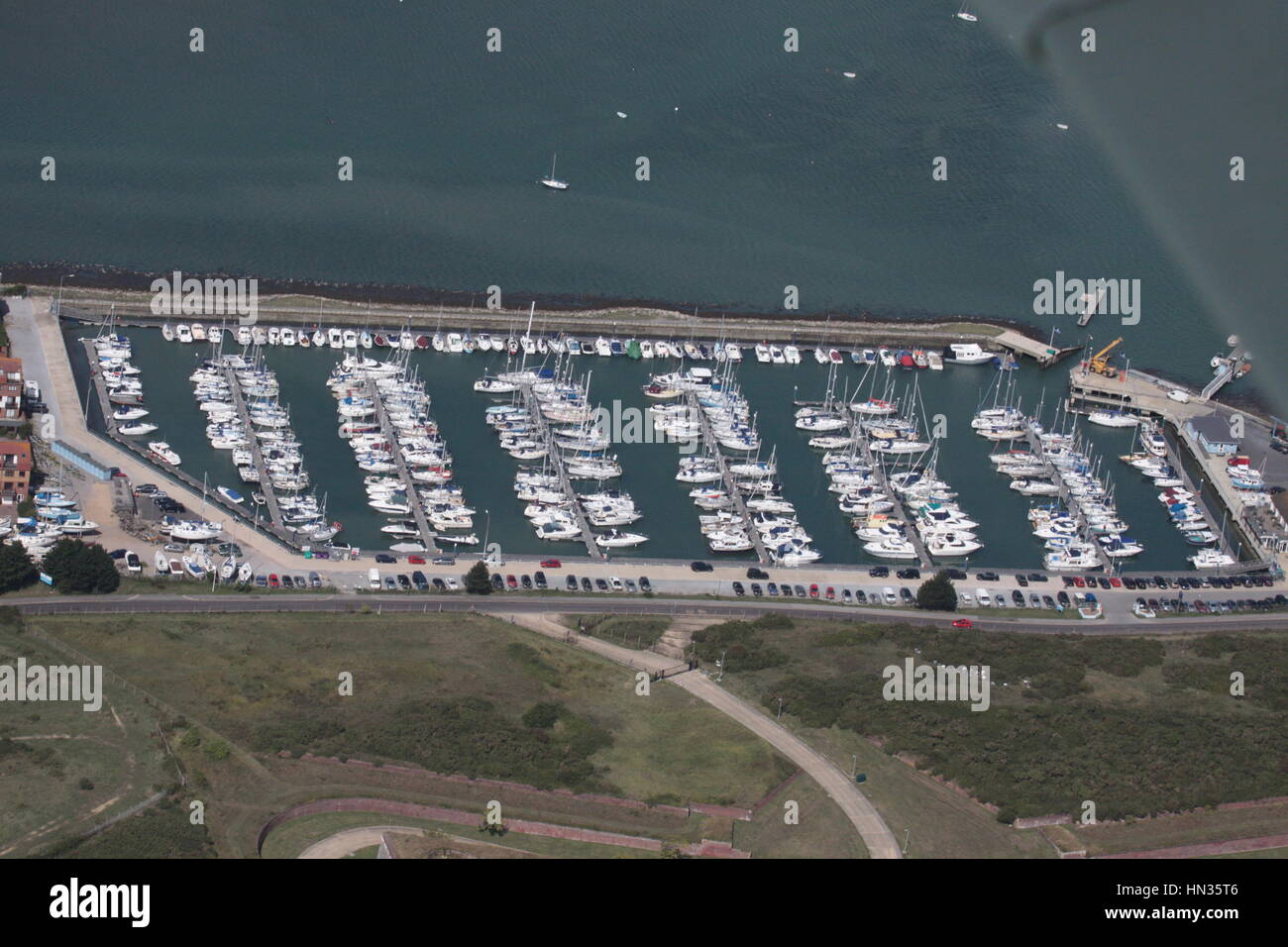 Aerial view of Southsea Marina Southsea Hampshire Stock Photo
