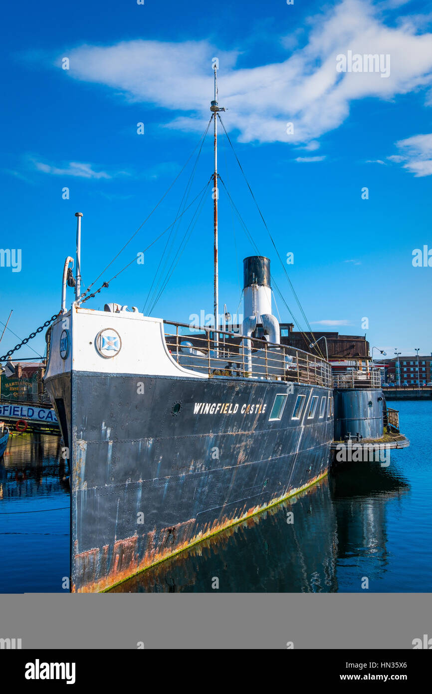 The PS Wingfield Castle is a former Humber Estuary ferry now preserved as a museum ship. Stock Photo