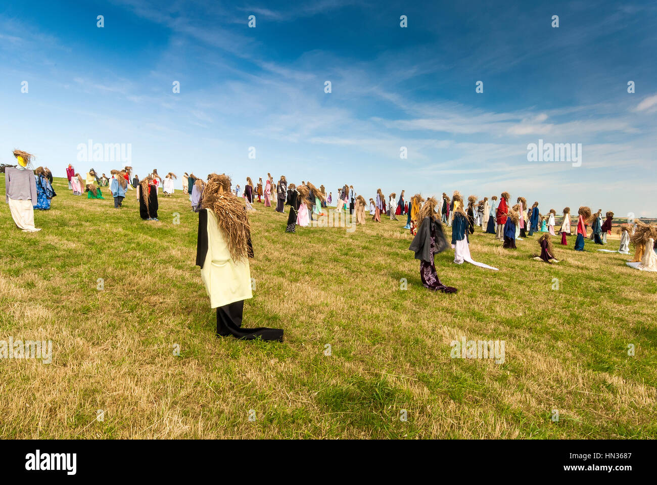 Hei People which is a public art installation in Kent. Stock Photo