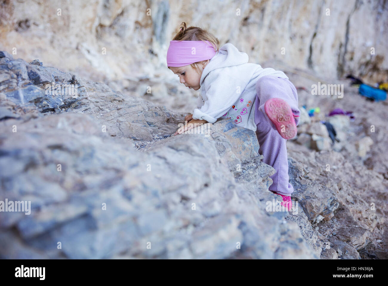 Girl Playing The Rocks High Resolution Stock Photography and Images - Alamy