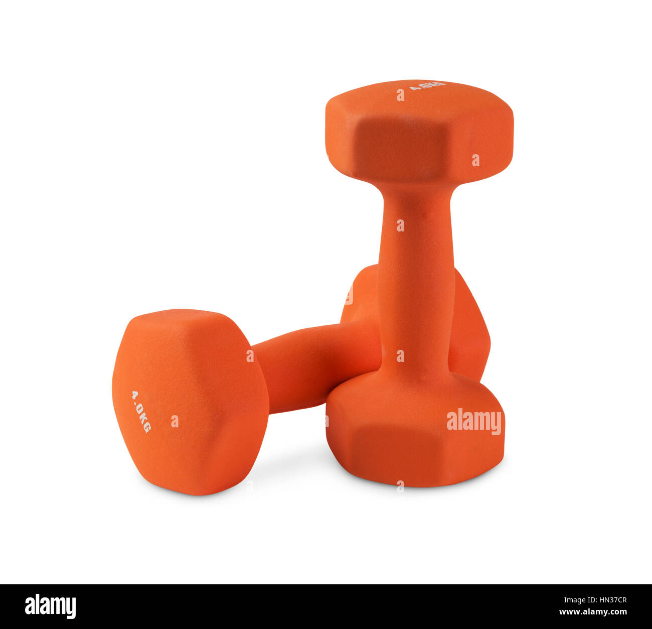 Weightlifting lifting weights orange Cut Out Stock Images Pictures Alamy