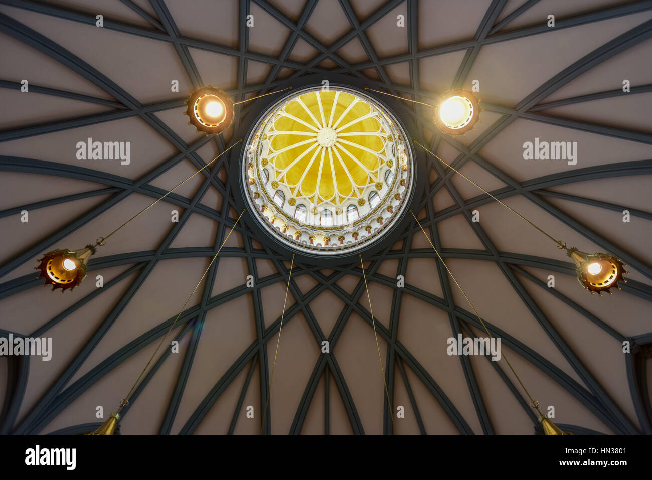 Ornate Ceiling of the Library of Parliament on Parliament Hill in Ottawa, Ontario. Stock Photo