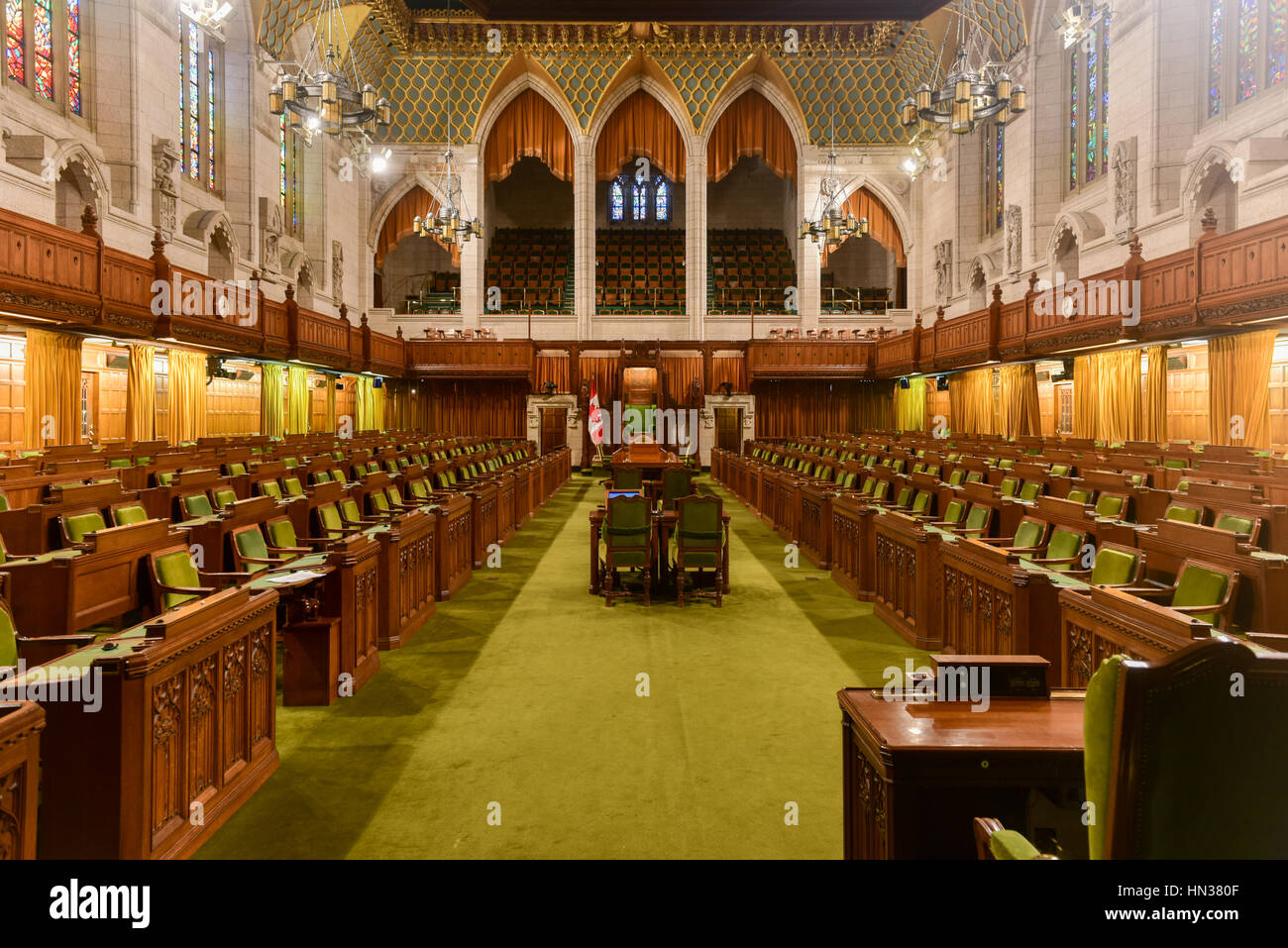 House of Commons of Parliament Building in Ottawa, Canada. Stock Photo