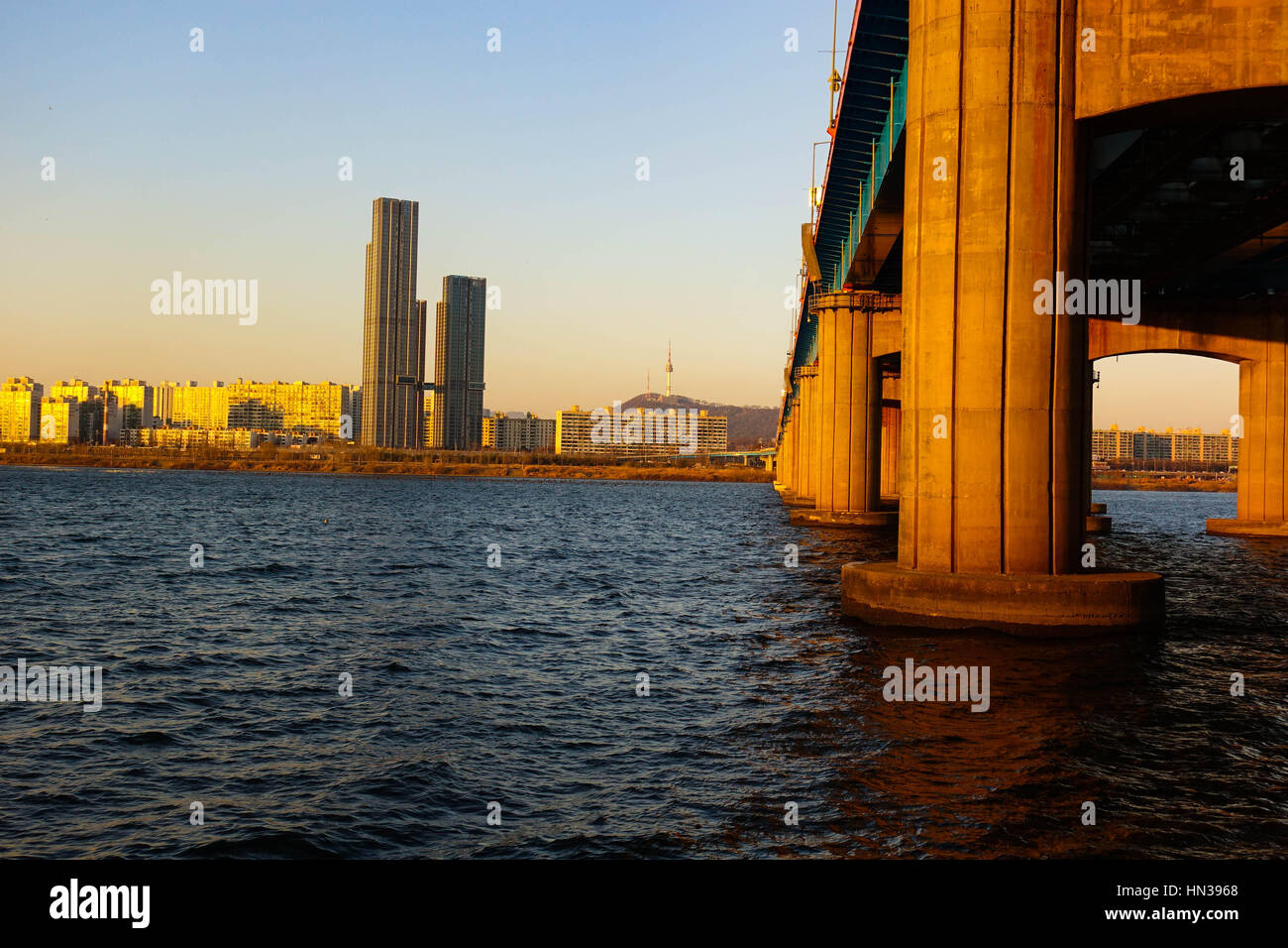 Dongjak Bridge Seoul Stock Photo