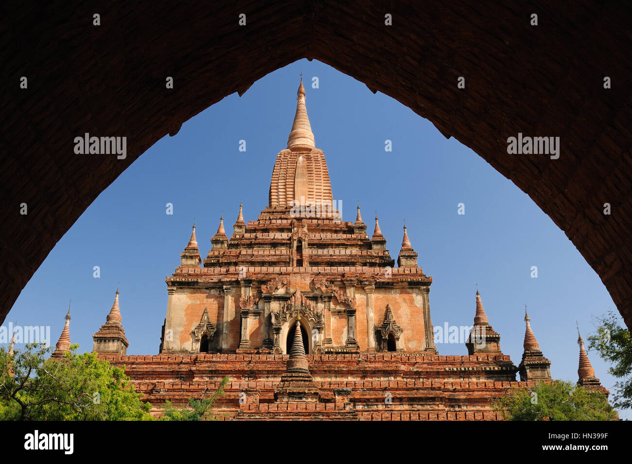 Myanmar (Burma), Bagan, Sulamani Pahto - is one of Bagan's most attractive. This temple, known as the Crowning Jewel, was constructed around 1181 by N Stock Photo