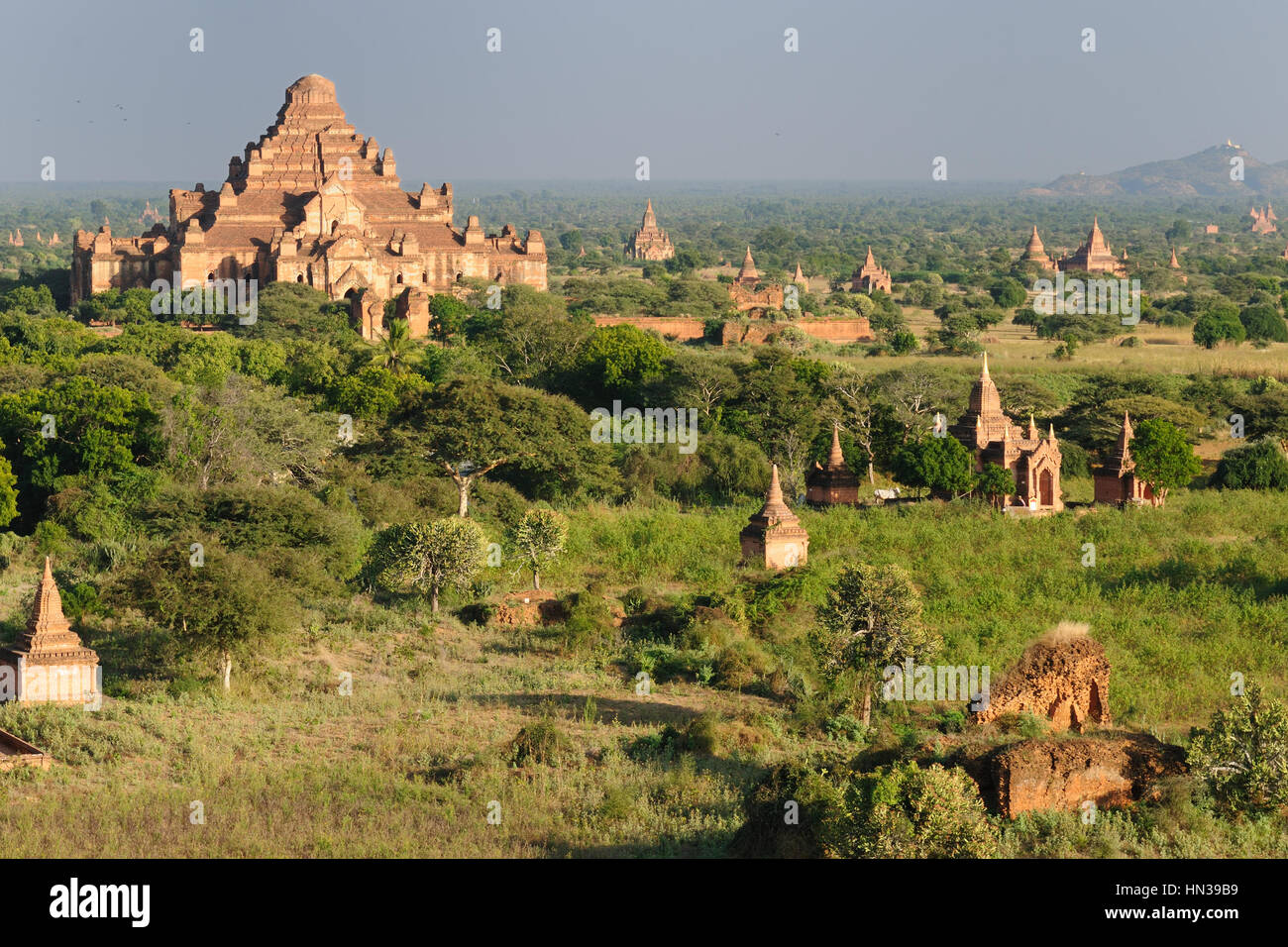 Myanmar (Burma), Bagan, Dhammayangyi Pahto - visible from all parts of Bagan, this massive walled 12th-century temple Stock Photo