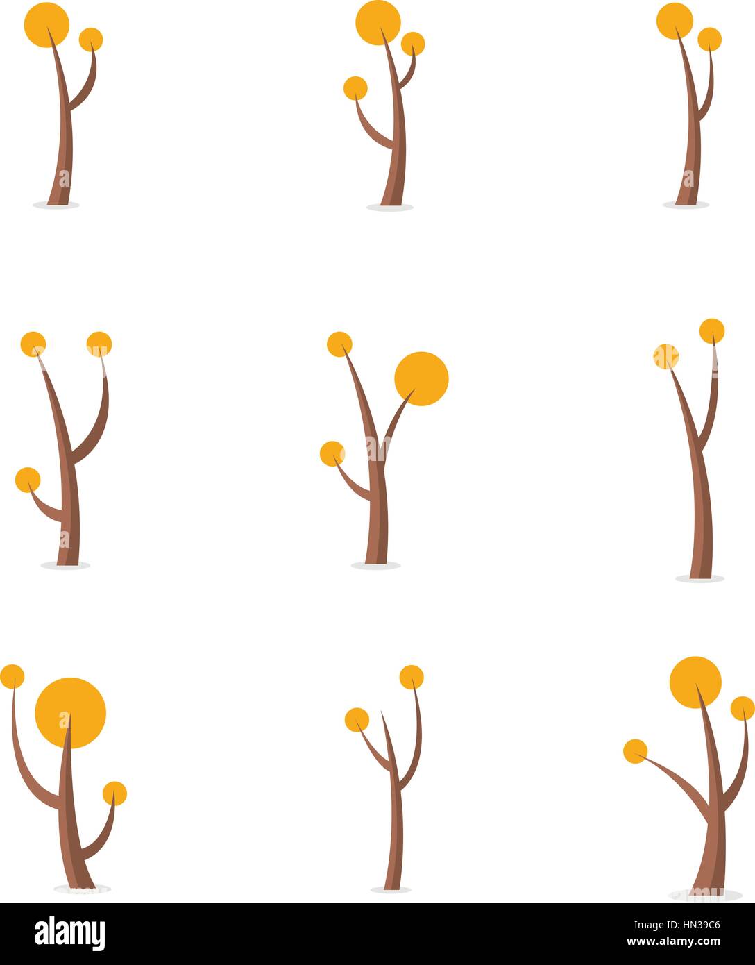 Tree set at spring vector flat Stock Vector Image & Art - Alamy