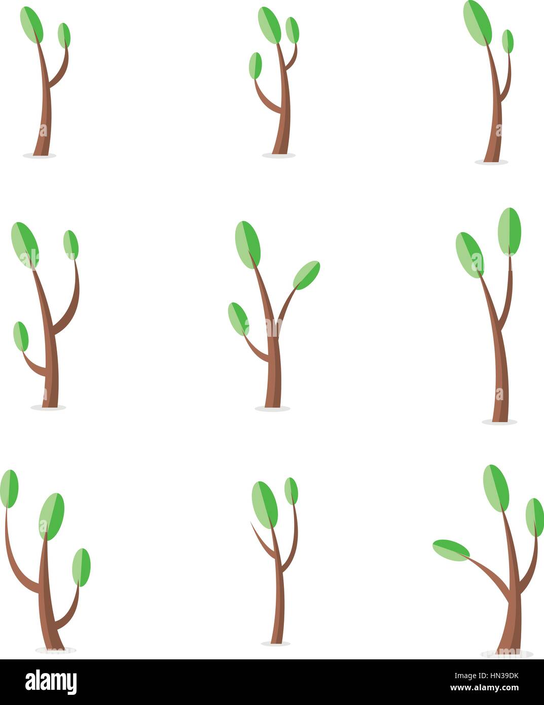 Vector flat of tree set at spring Stock Vector Image & Art - Alamy