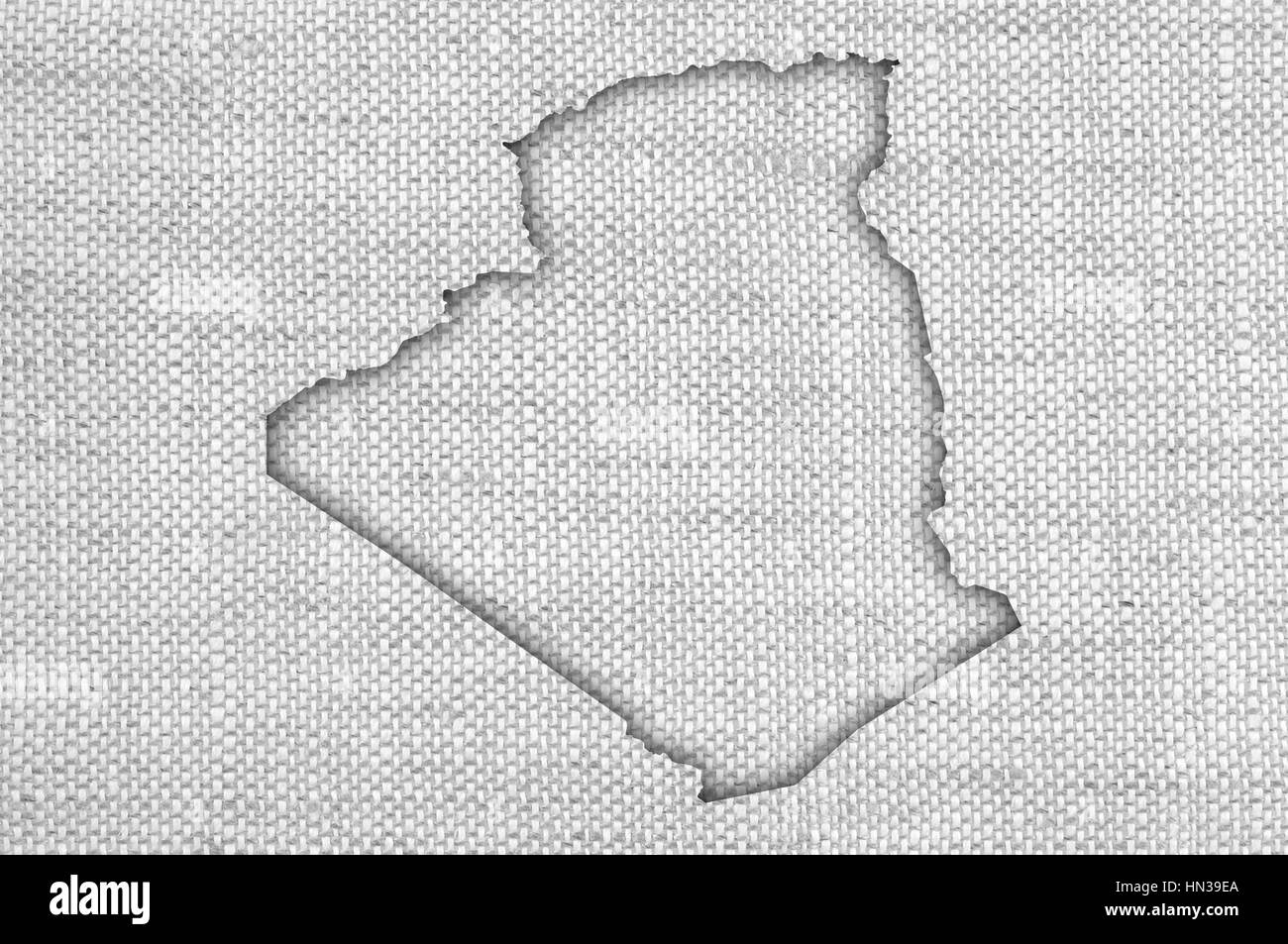 Map of Algeria on old linen Stock Photo - Alamy