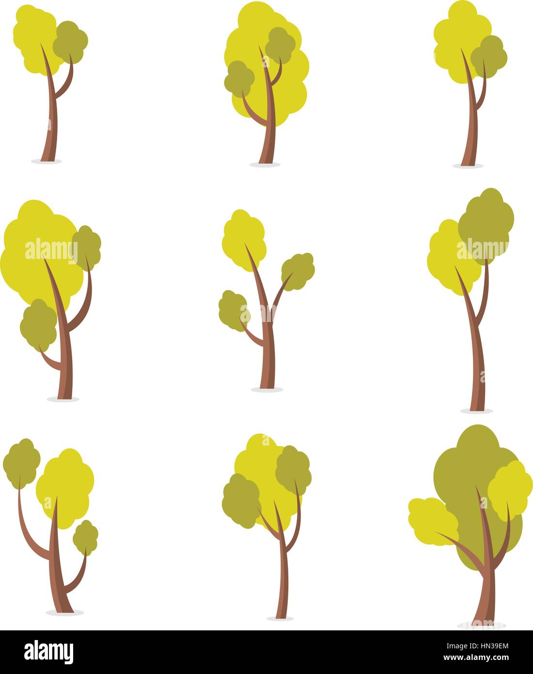 Set of tree various collection Stock Vector Image & Art - Alamy