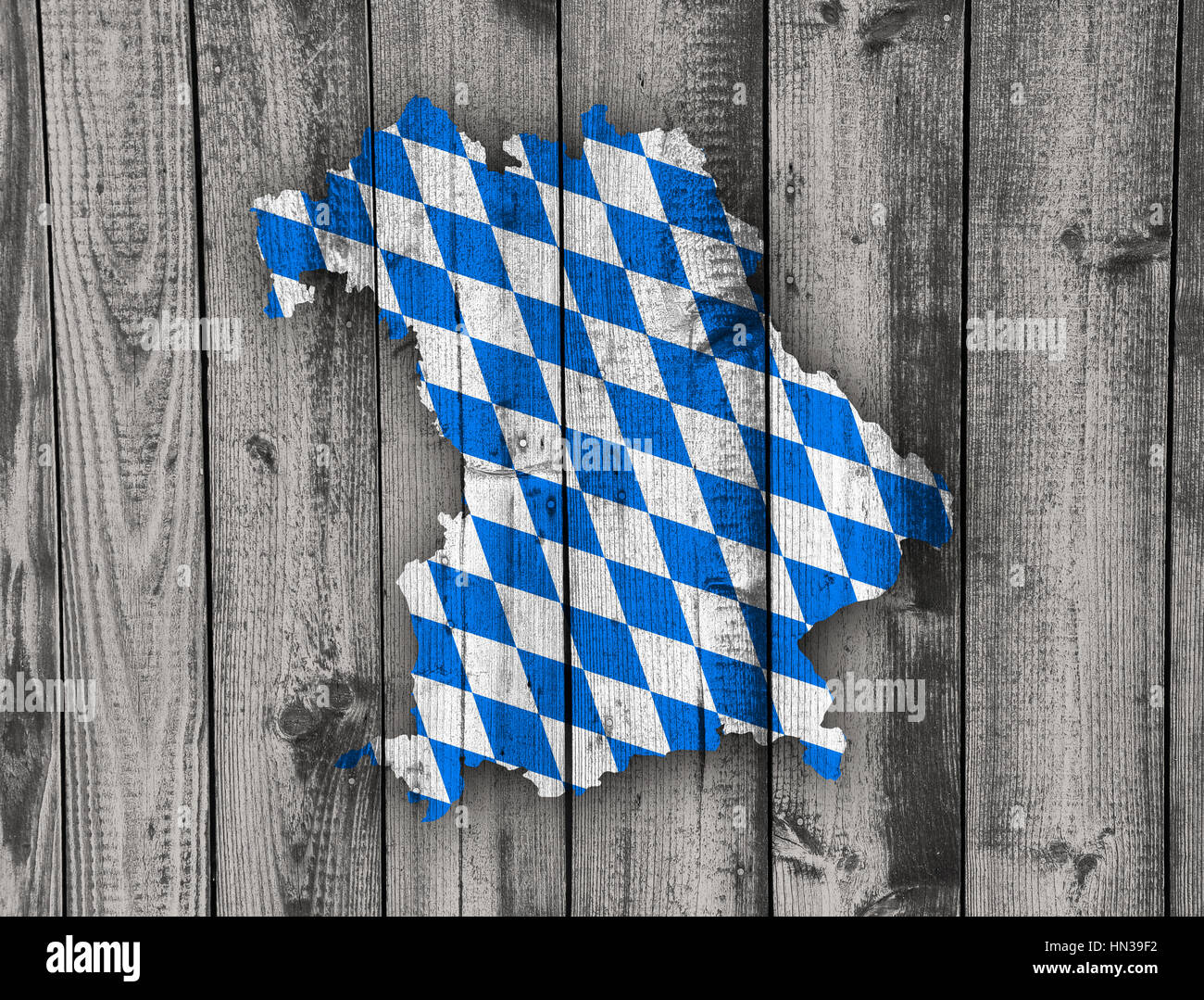 Map and flag of Bavaria on weathered wood Stock Photo - Alamy
