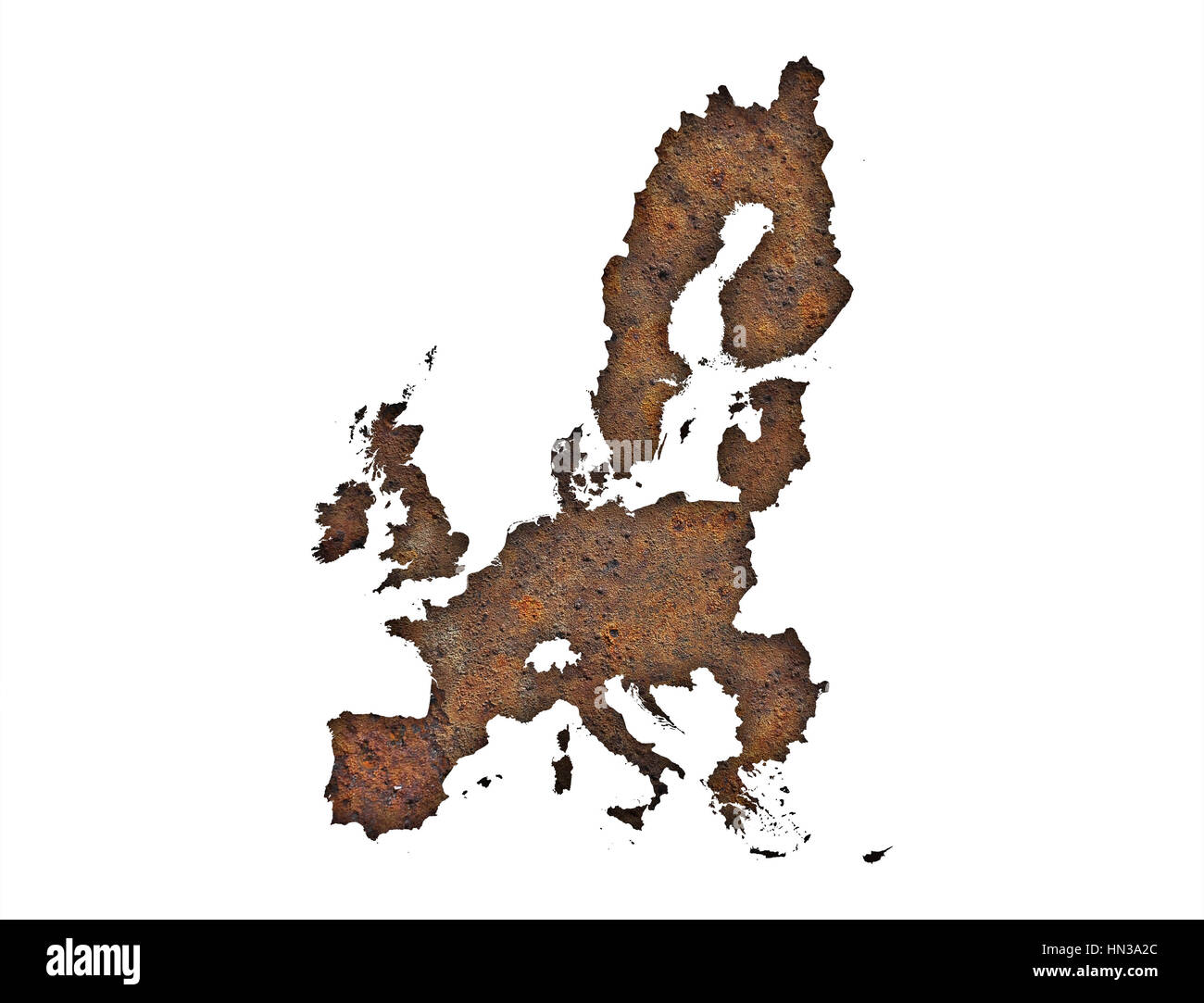 Map of the EU on rusty metal Stock Photo - Alamy