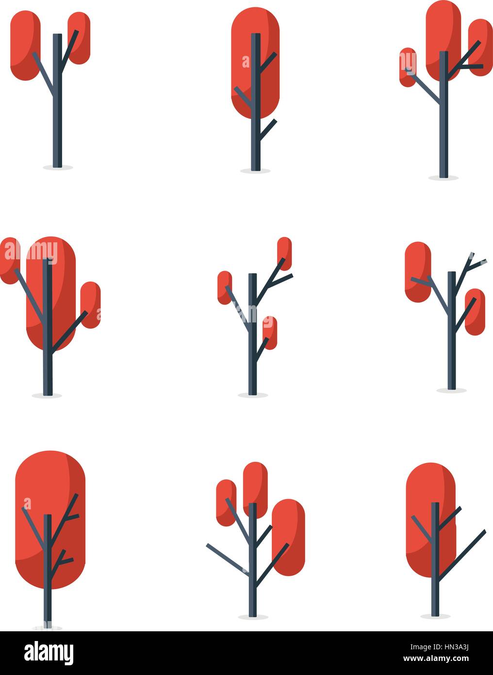 Illustration of tree style set Stock Vector Image & Art - Alamy