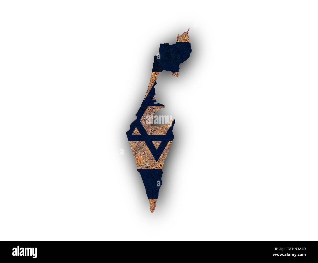 Map of israel on rusty metal hi-res stock photography and images - Alamy