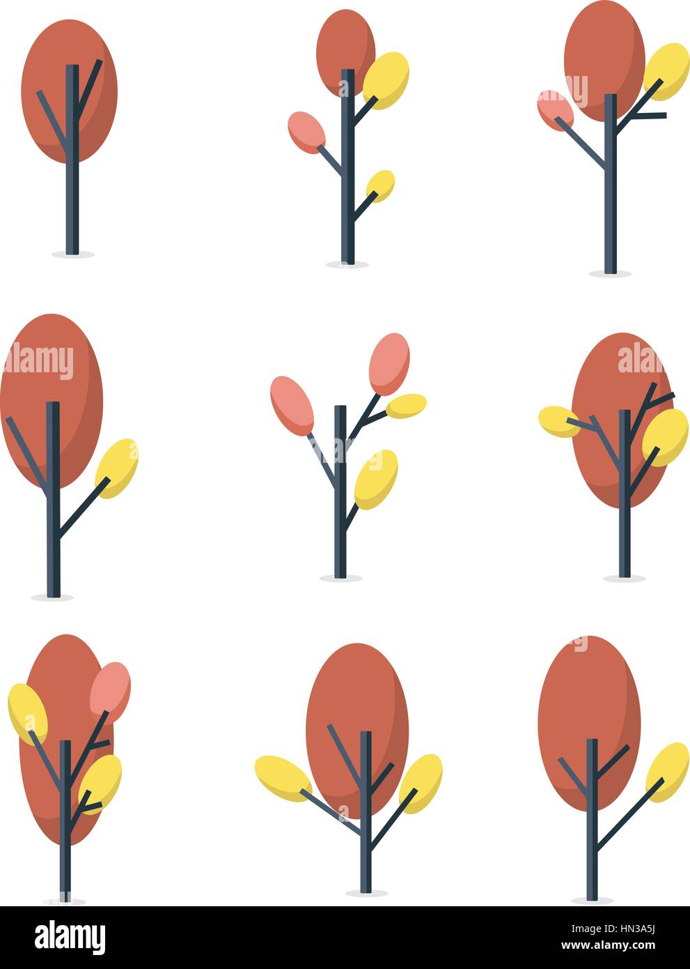 Collection of tree set various Stock Vector Image & Art - Alamy