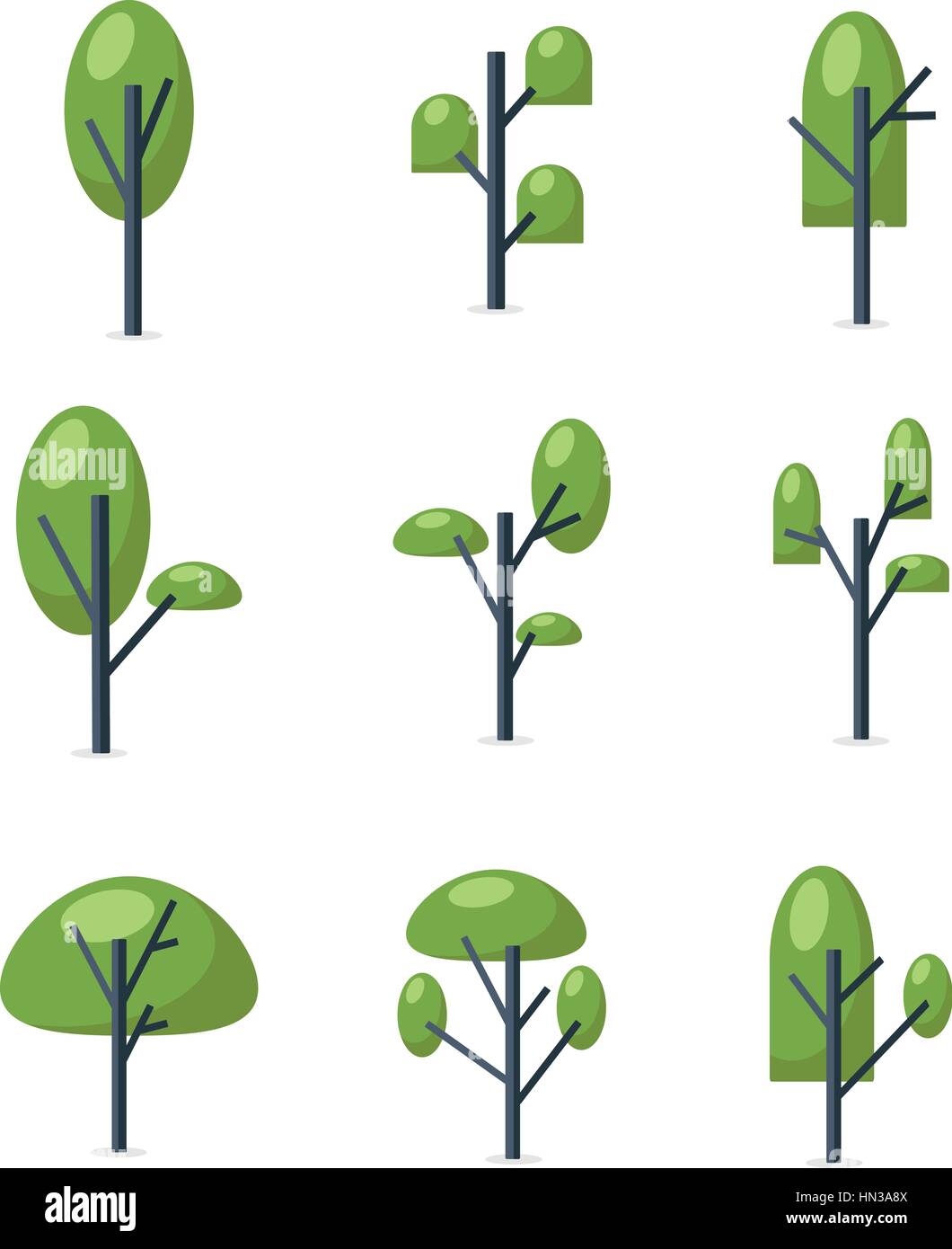 Illustration vector of tree set Stock Vector Image & Art - Alamy