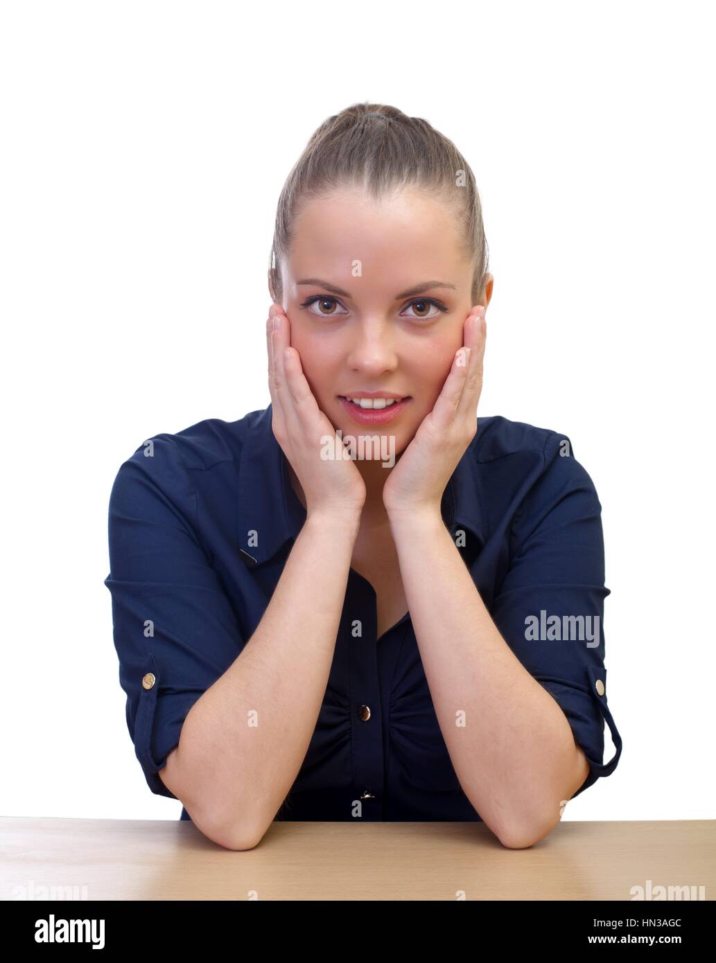 Portrait of a young business woman on isolated background Stock Photo ...