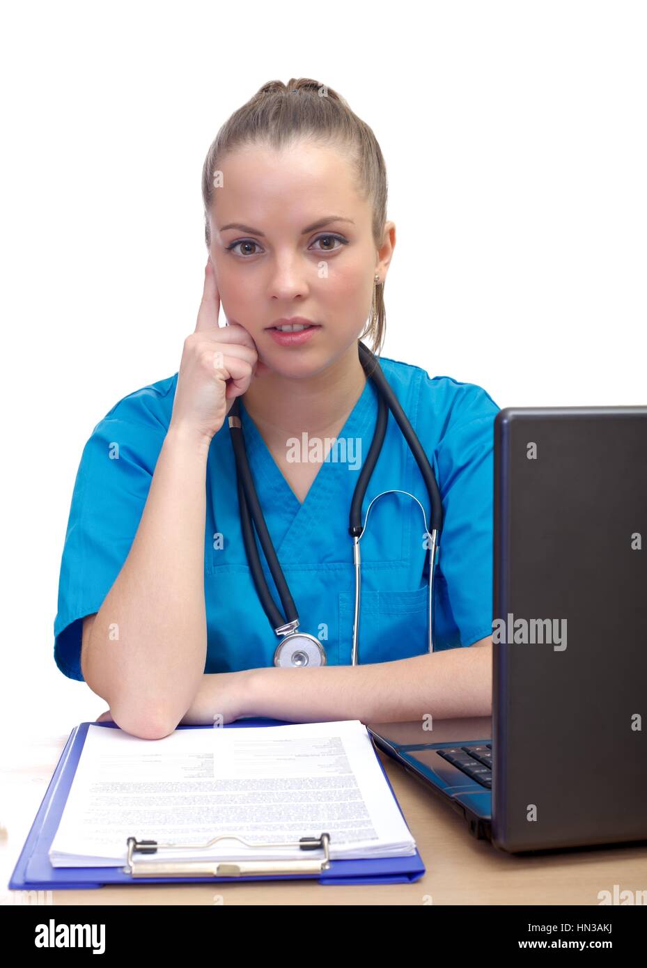 Pretty female blond nurse hi-res stock photography and images - Alamy