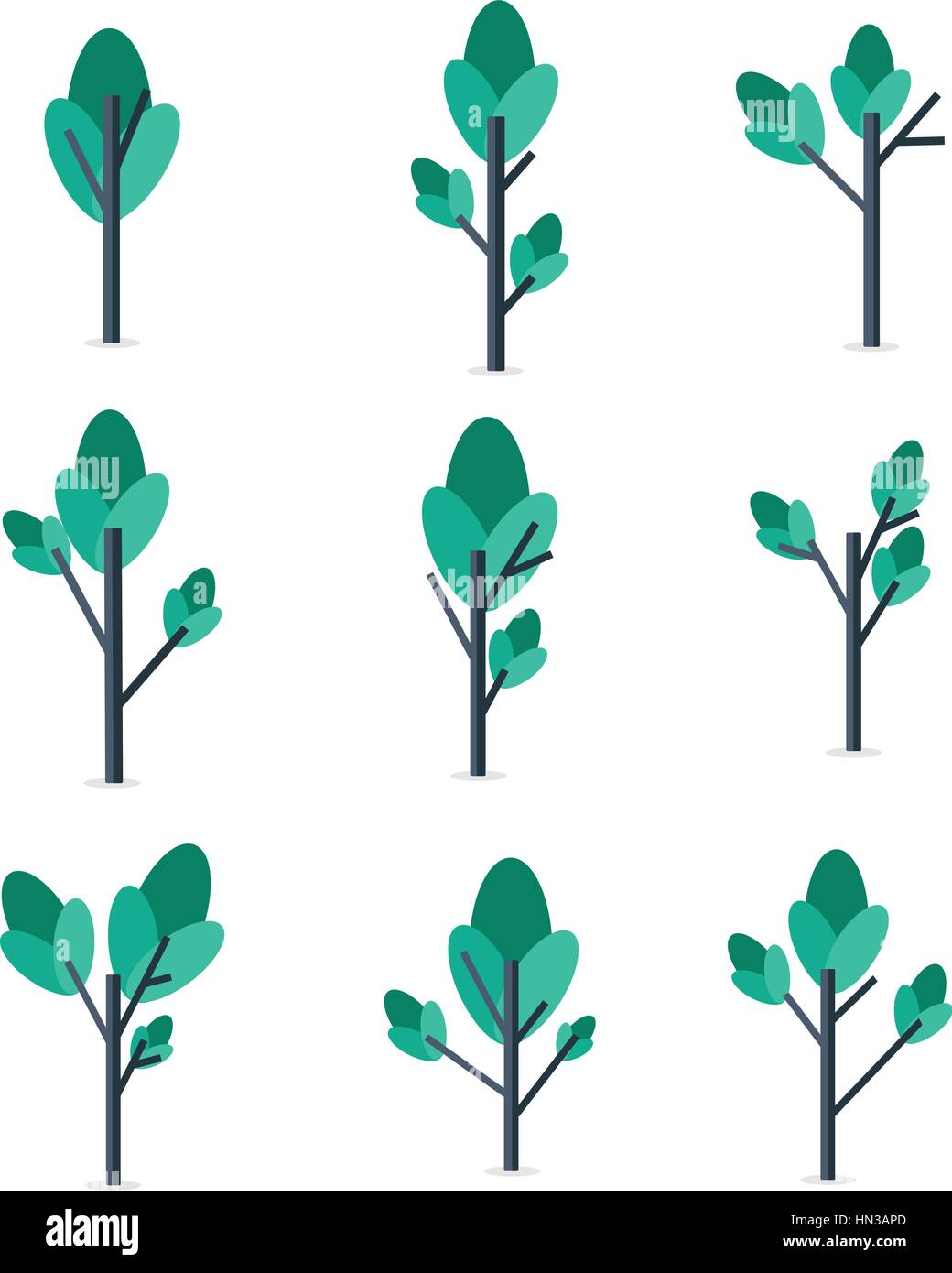 Illustration of tree style set Stock Vector Image & Art - Alamy