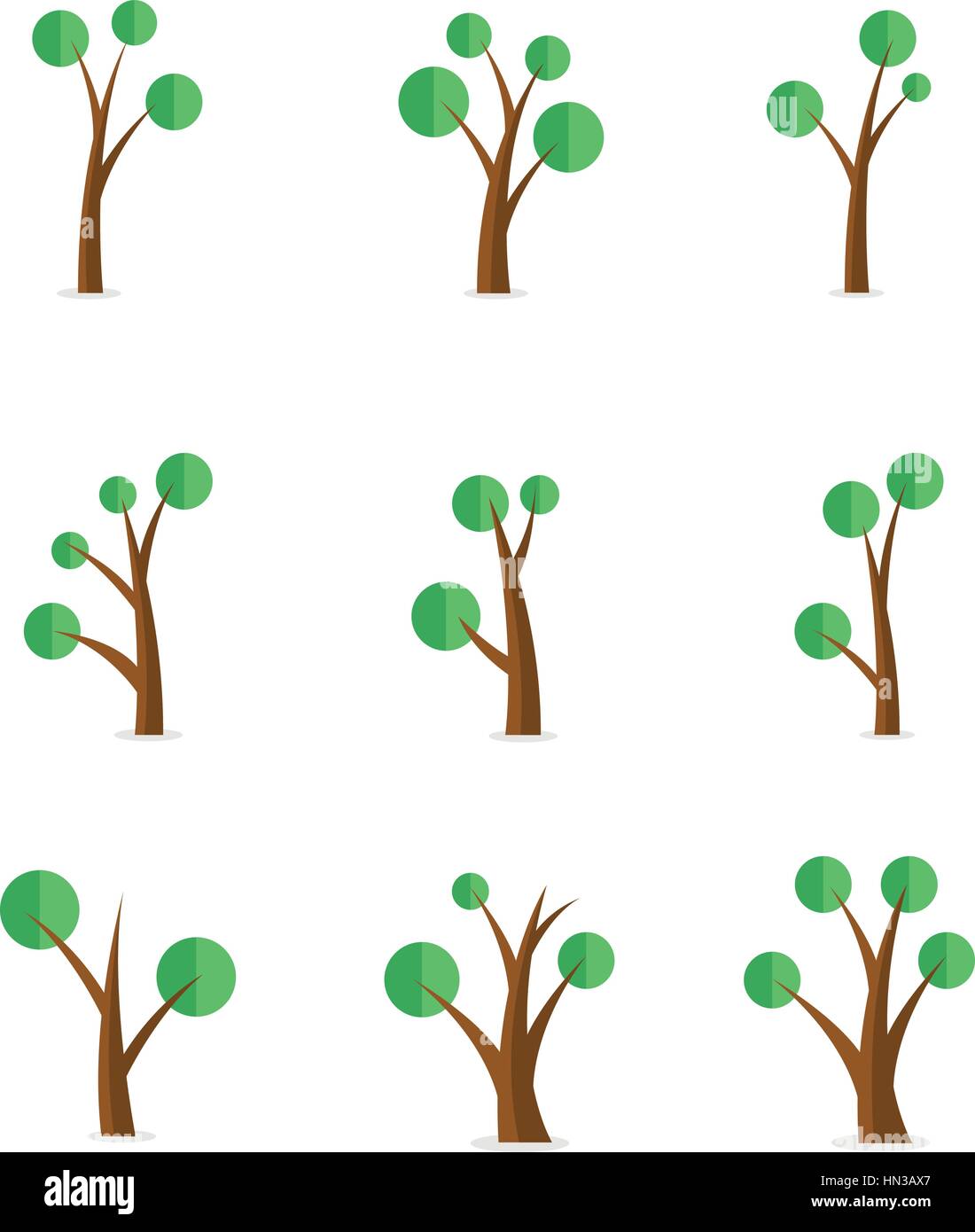 Vector art of tree set style Stock Vector Image & Art - Alamy