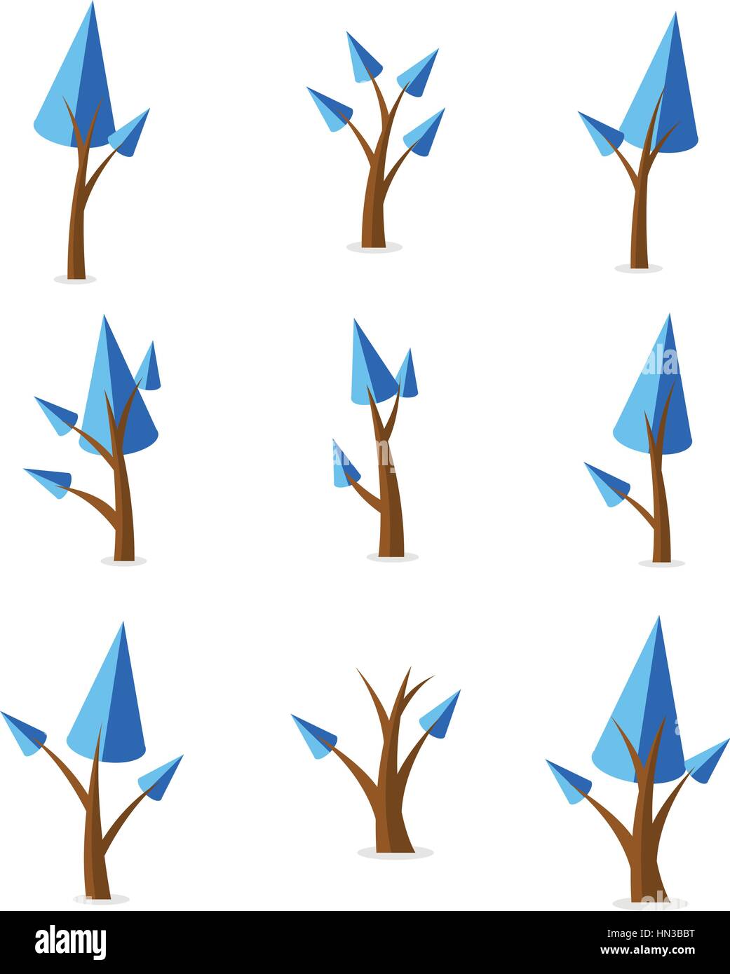 Collection of tree set various vector Stock Vector Image & Art - Alamy
