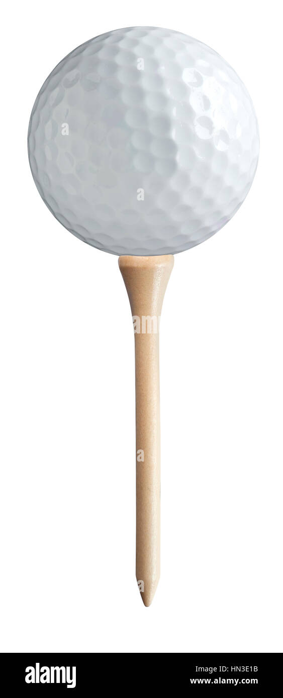 Golf Ball onn Tee Stock Photo