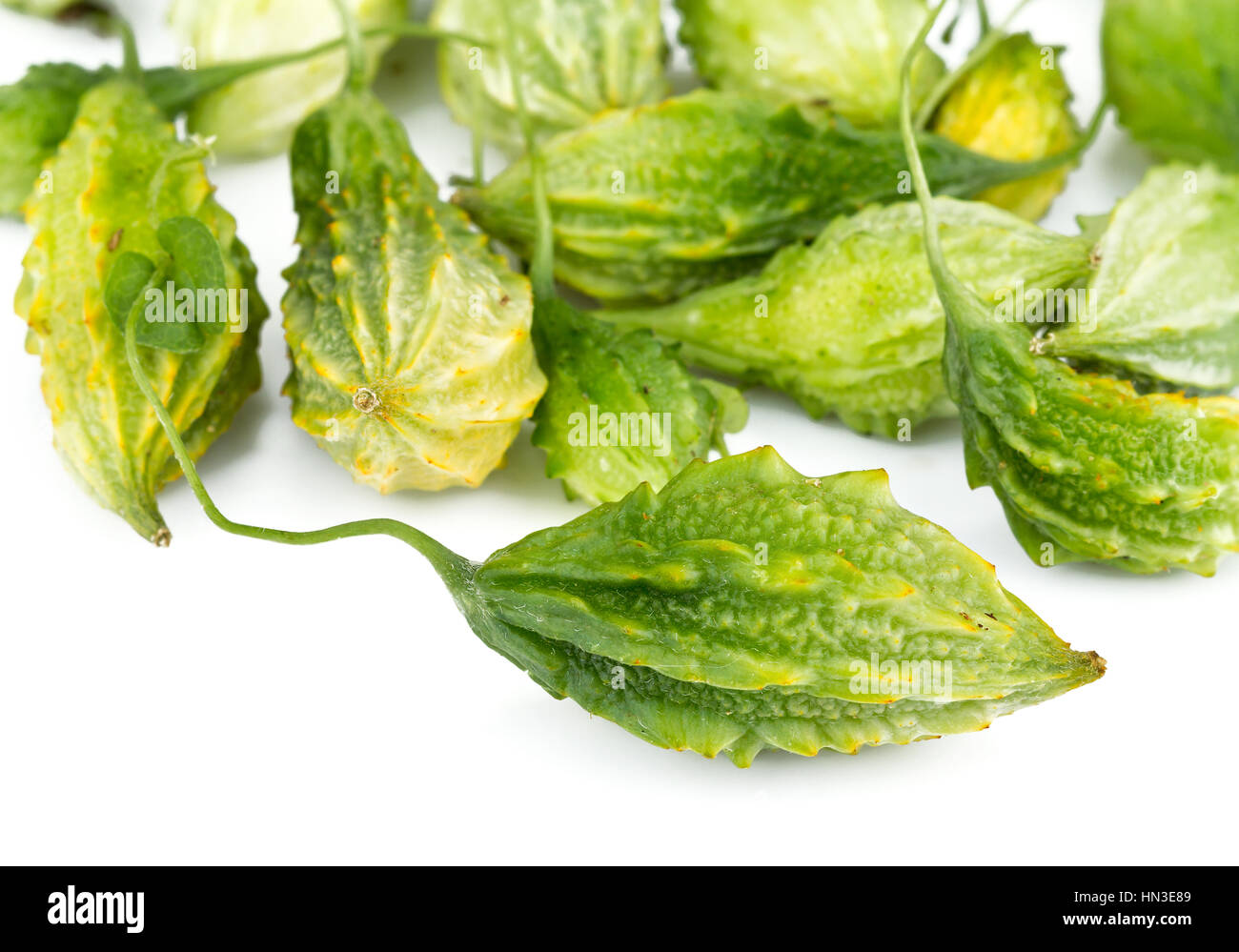 Wild Bitter Gourd on white background Stock Photo Alamy