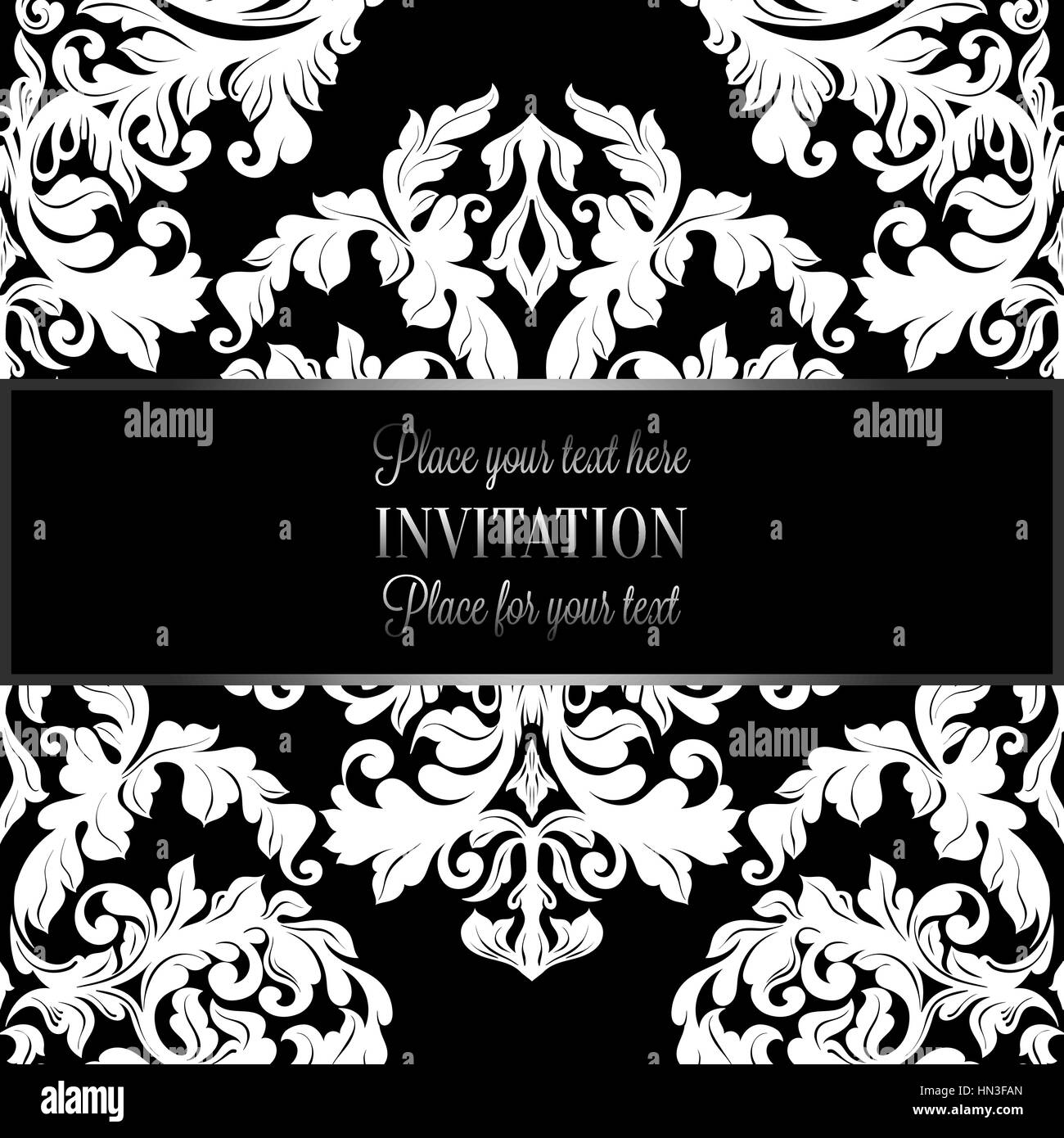 Baroque Background With Antique Luxury Black And White Vintage