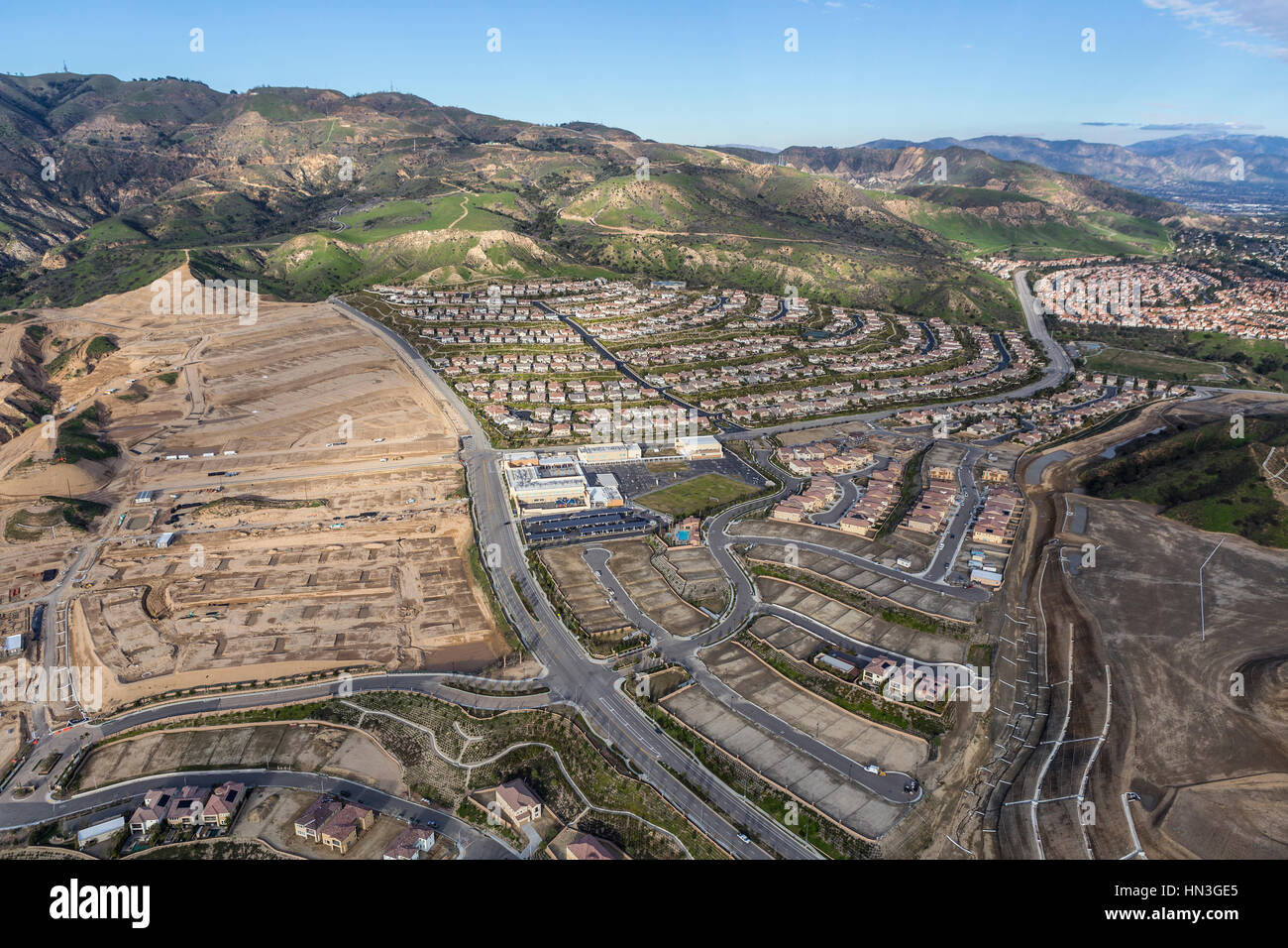 New neighborhood construction in the Porter Ranch area of Los Angeles