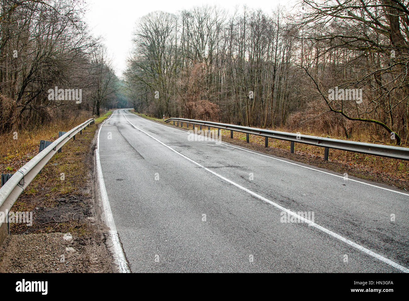 road stretches into the distance on gloomy autumn day Stock Photo - Alamy