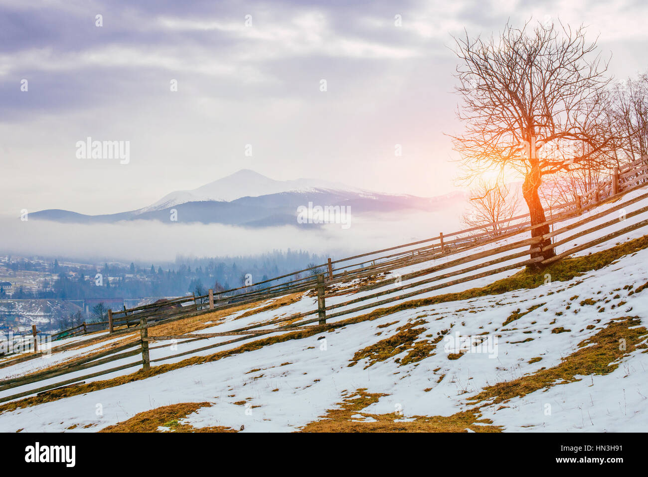 the beginning of spring in the mountains Stock Photo Alamy