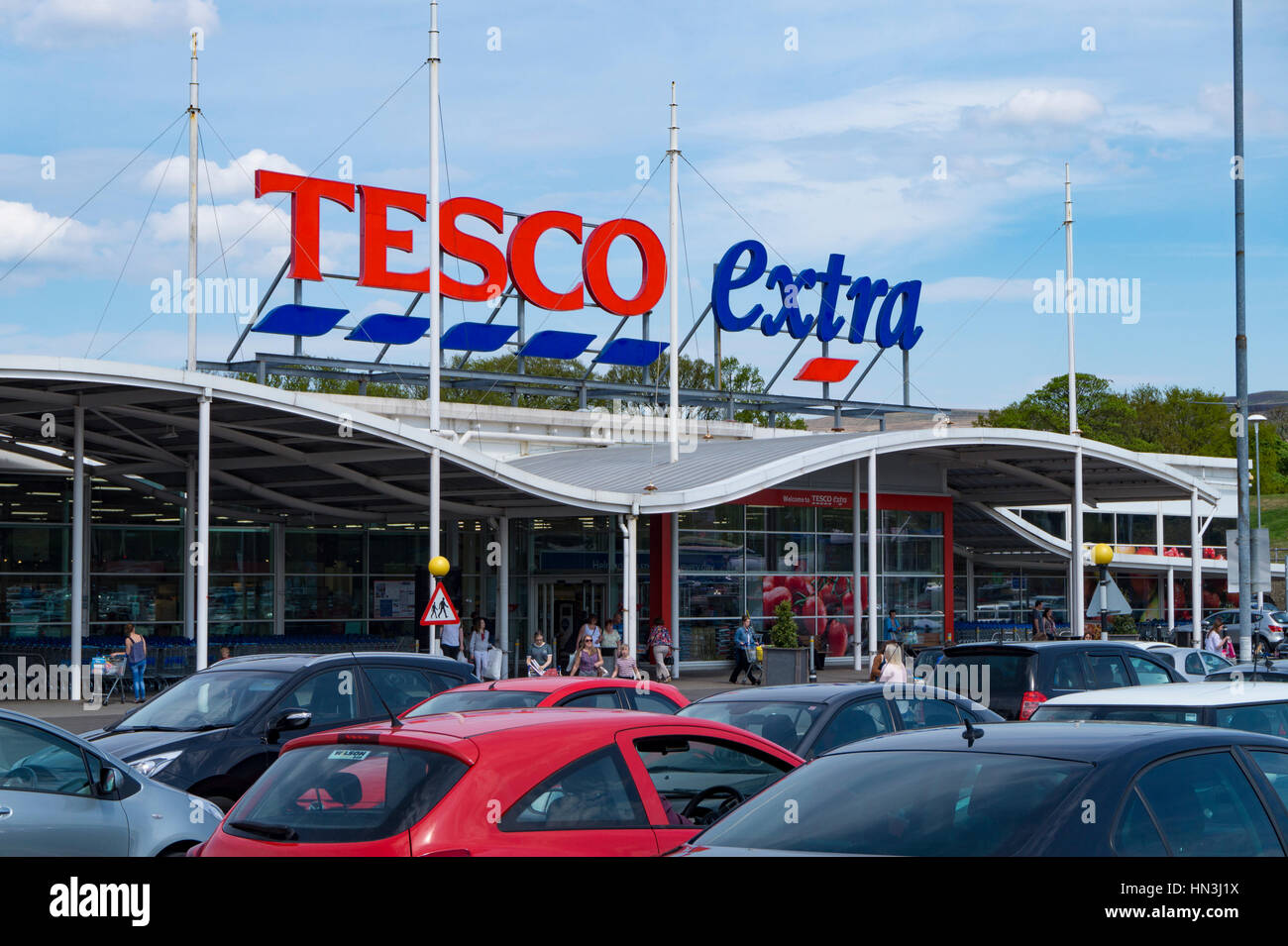 Tesco Extra Supermarket in Horwich Stock Photo