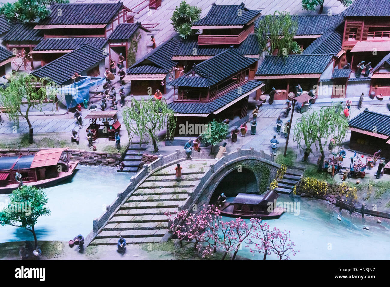 3D model showing old days Hangzhou, Zhejiang Province, China Stock Photo