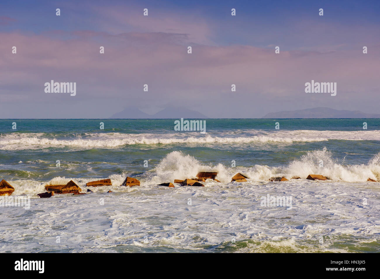 Scenic rocky coastline Cape Milazzo.Sicily, Italy Stock Photo - Alamy