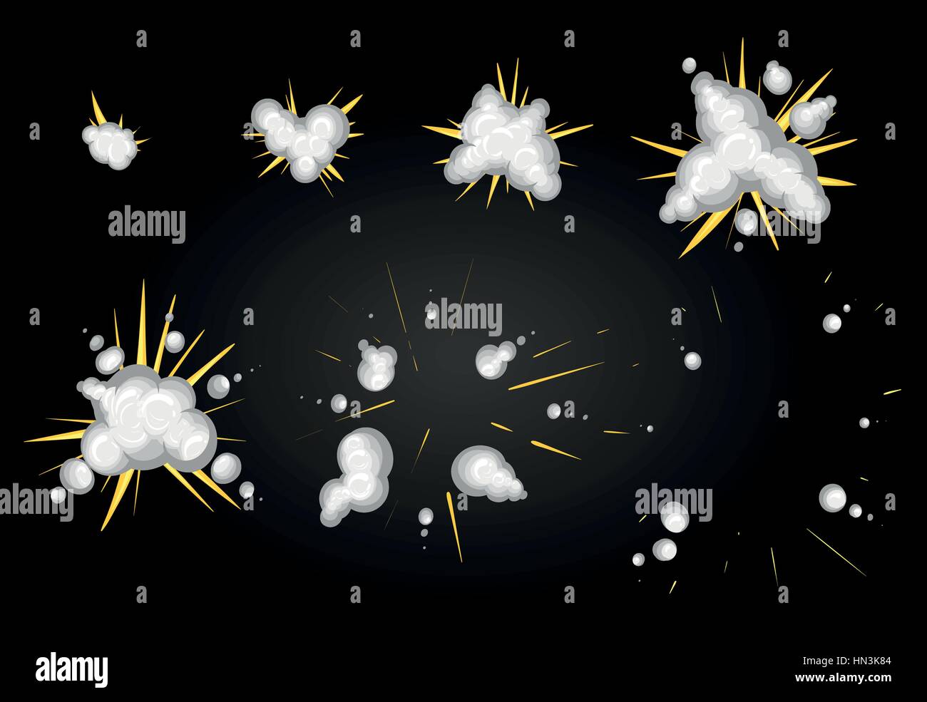 Vector effect. Effect for game. Explode effect animation. Cartoon explosion frames Stock Vector